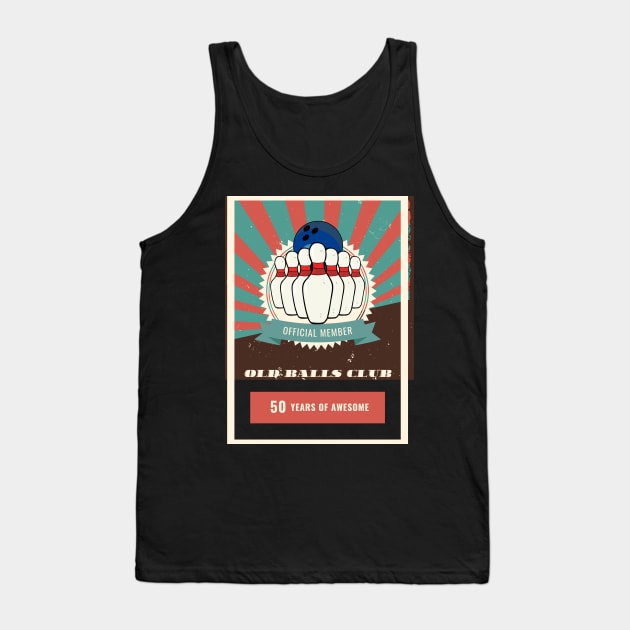 Old Balls Club Bowling Tank Top by Amart